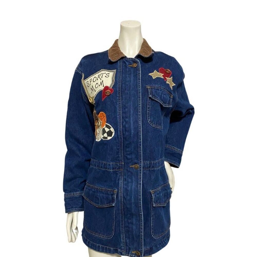 Haik's Embroidered Demin Sport's Mom Jacket Size Small